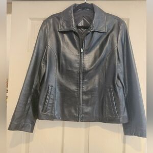 EUC Vintage Women's Black Leather Jacket Size Large